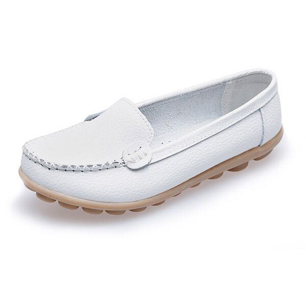 Dames Casual Flats Ronde Neus Loafers Zachte Zool Slip Op Platte Loafers