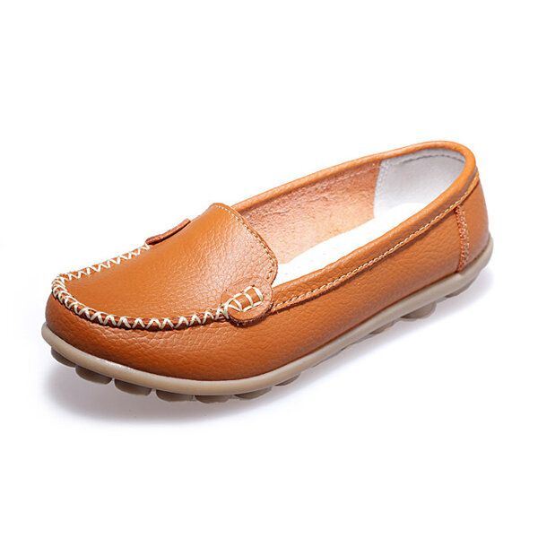 Dames Casual Flats Ronde Neus Loafers Zachte Zool Slip Op Platte Loafers