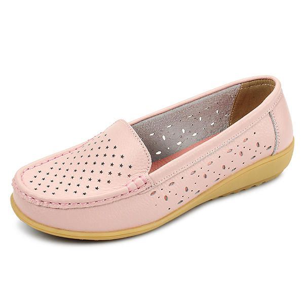 Dames Casual Hollow Out Soft Comfortabele Zomer Slip On Outdoor Flats Loafer Schoenen