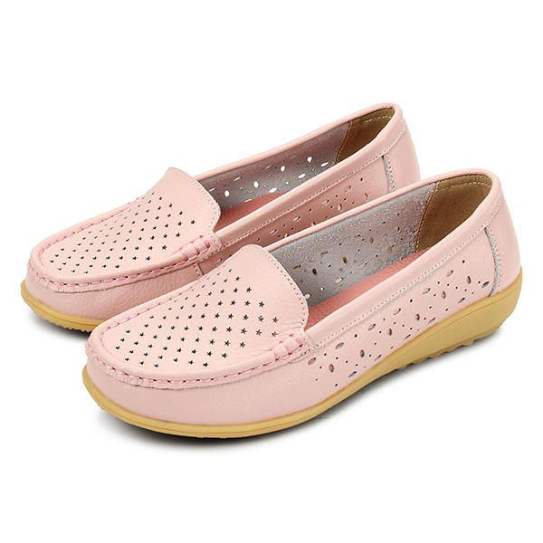 Dames Casual Hollow Out Soft Comfortabele Zomer Slip On Outdoor Flats Loafer Schoenen