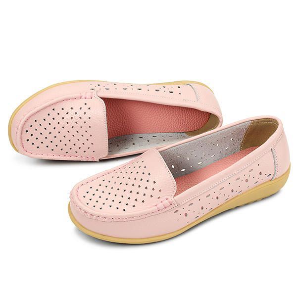 Dames Casual Hollow Out Soft Comfortabele Zomer Slip On Outdoor Flats Loafer Schoenen