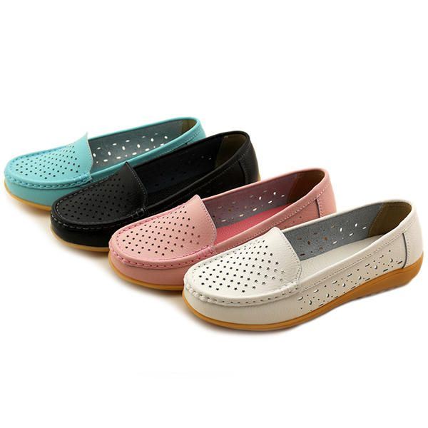 Dames Casual Hollow Out Soft Comfortabele Zomer Slip On Outdoor Flats Loafer Schoenen