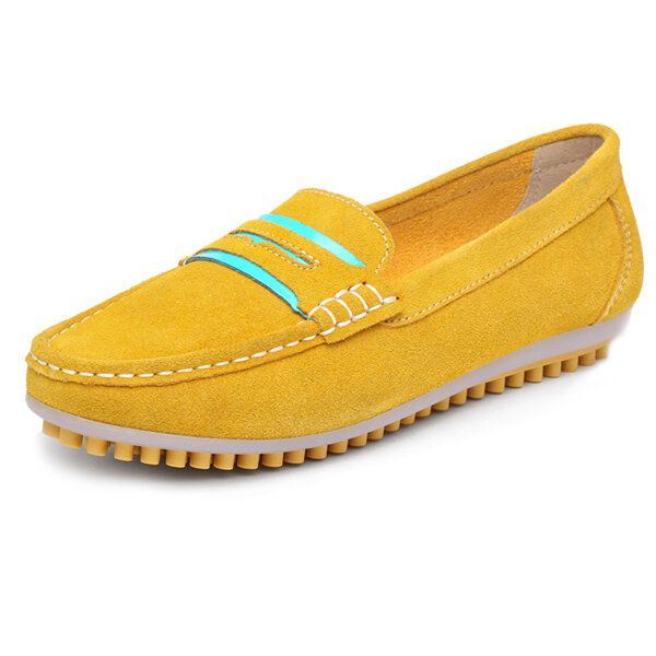 Dames Casual Platte Schoenen Kleur Flats Slip Op Ronde Neus Loafers