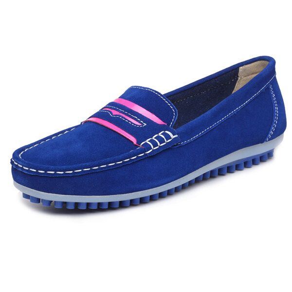 Dames Casual Platte Schoenen Kleur Flats Slip Op Ronde Neus Loafers