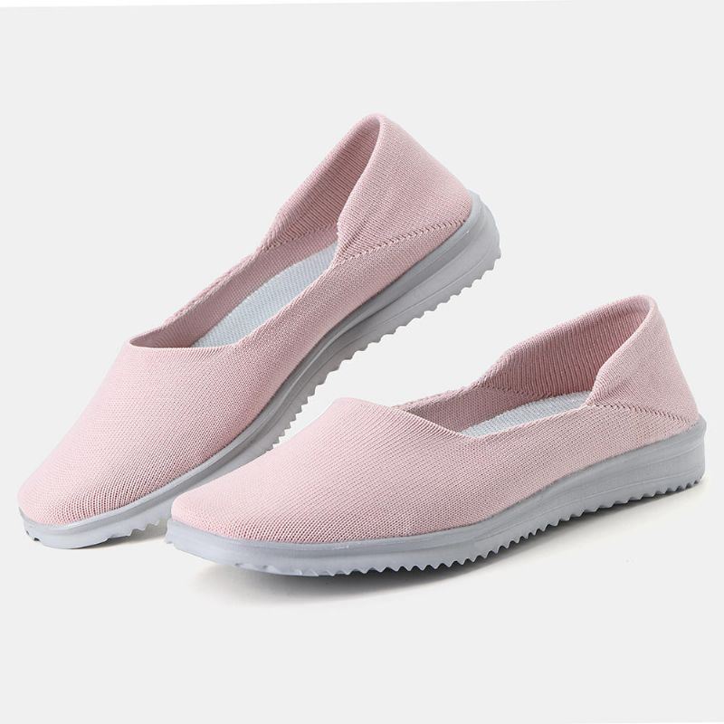 Dames Casual Schoenen Ademend Mesh Slip Op Doek Flats