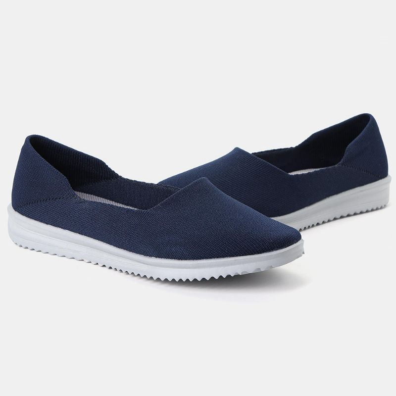 Dames Casual Schoenen Ademend Mesh Slip Op Doek Flats