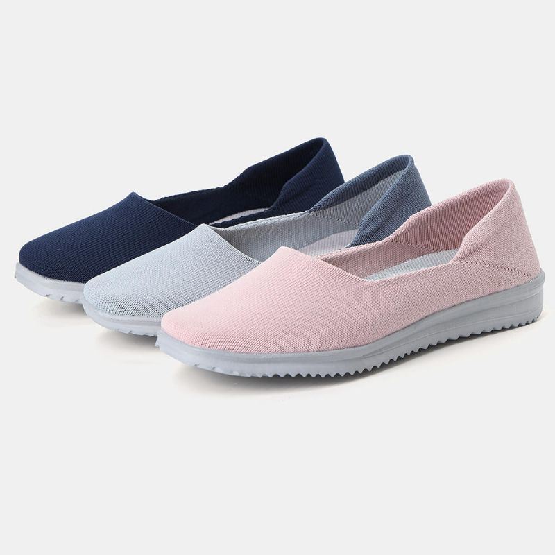 Dames Casual Schoenen Ademend Mesh Slip Op Doek Flats