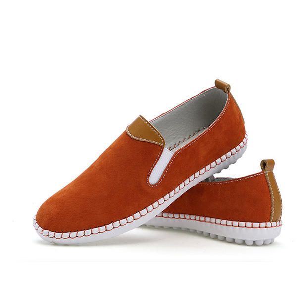 Dames Casual Schoenen Comfortabele Outdoor Leren Slip Op Flats Loafers