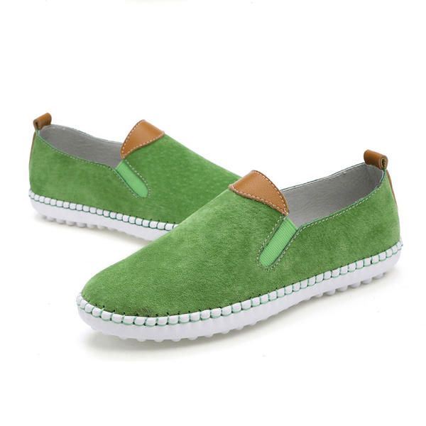 Dames Casual Schoenen Comfortabele Outdoor Leren Slip Op Flats Loafers