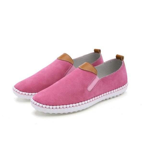 Dames Casual Schoenen Comfortabele Outdoor Leren Slip Op Flats Loafers