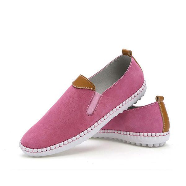 Dames Casual Schoenen Comfortabele Outdoor Leren Slip Op Flats Loafers