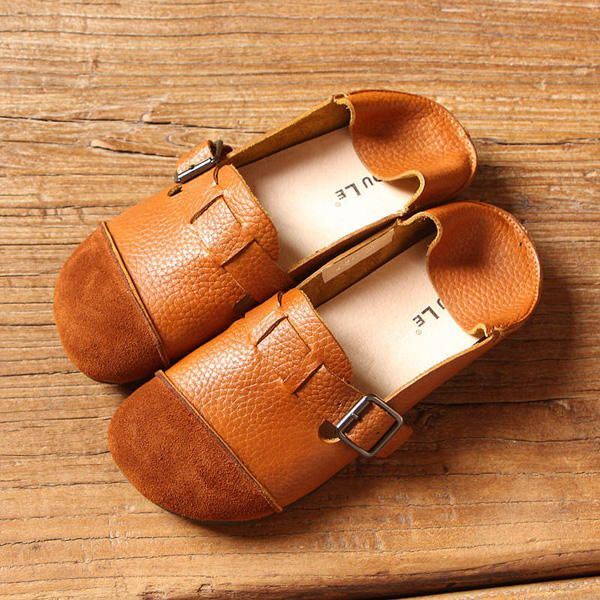 Dames Casual Slip On Soft Leren Schoenen Outdoor Lage Platte Loafers