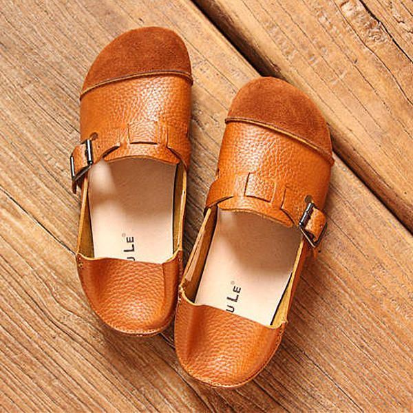 Dames Casual Slip On Soft Leren Schoenen Outdoor Lage Platte Loafers