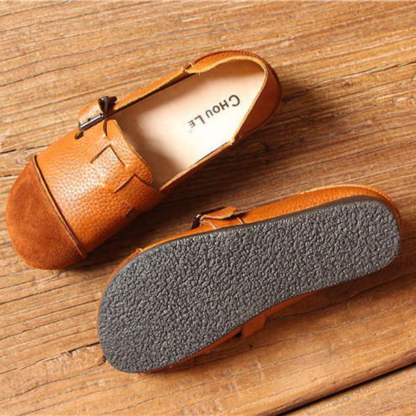 Dames Casual Slip On Soft Leren Schoenen Outdoor Lage Platte Loafers