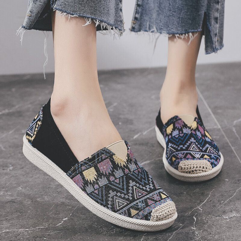 Dames Casual Soft Patchwork Vissersschoenen Met Ronde Neus