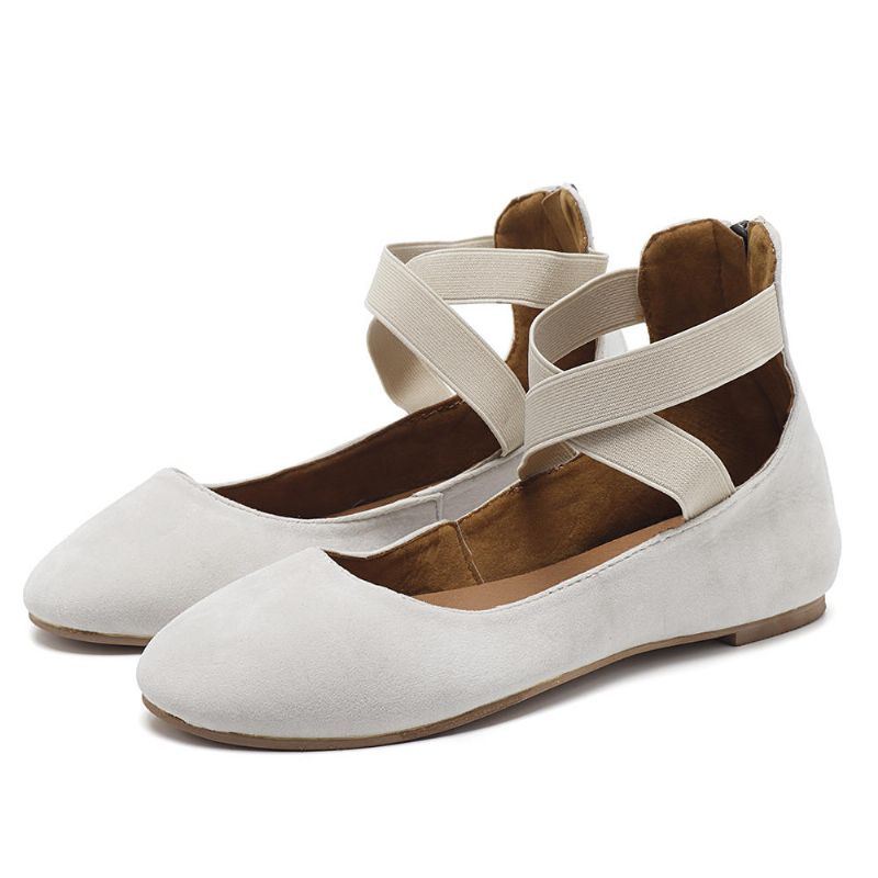 Dames Casual Suède Flats Cross Schoenen