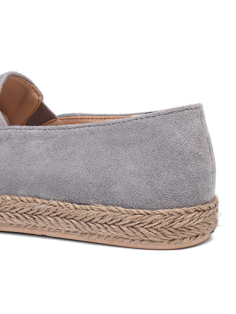 Dames Casual Suède Ronde Neus Ster Geborduurde Espadrilles Fisherman's Flats Loafers