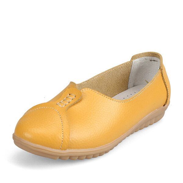 Dames Casual Zachte Leren Platte Schoenen Die Instappers Rijden Comfortabele Loafers