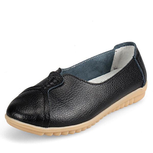 Dames Casual Zachte Leren Platte Schoenen Die Instappers Rijden Comfortabele Loafers