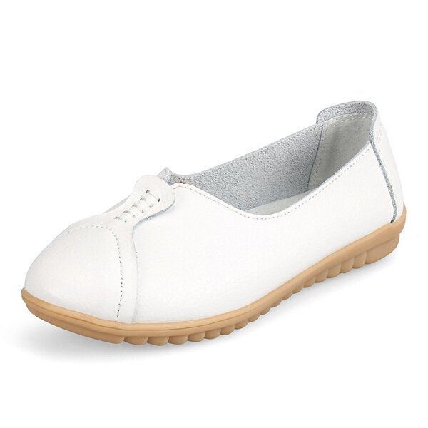 Dames Casual Zachte Leren Platte Schoenen Die Instappers Rijden Comfortabele Loafers