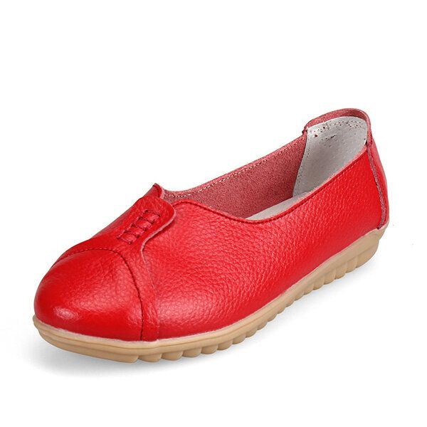 Dames Casual Zachte Leren Platte Schoenen Die Instappers Rijden Comfortabele Loafers