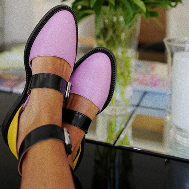 Dames Colorblock Antislip Gesp Stijlvolle Flats