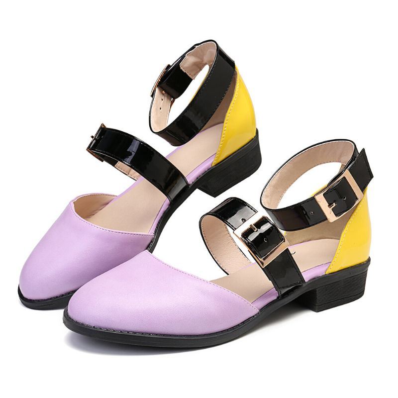 Dames Colorblock Antislip Gesp Stijlvolle Flats