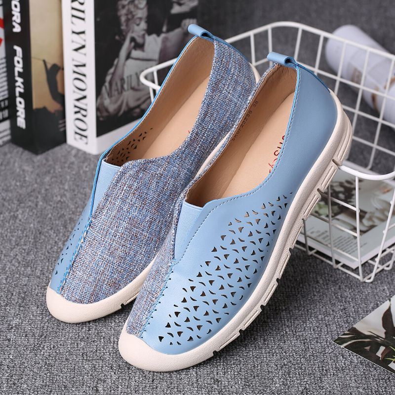 Dames Colorblock Comfy Hollow Ademende Casual Flats