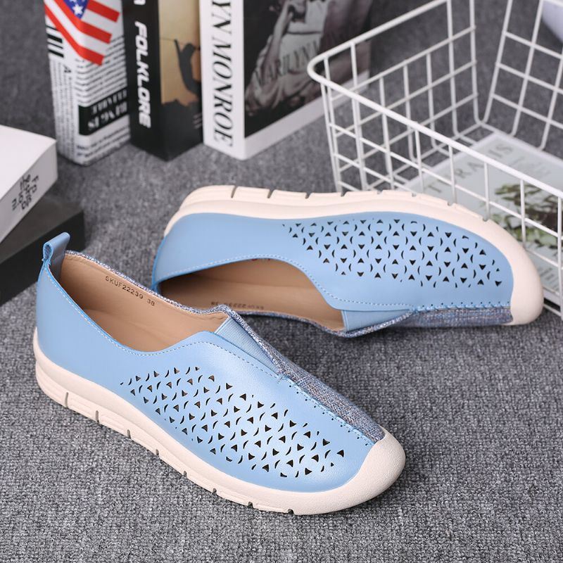 Dames Colorblock Comfy Hollow Ademende Casual Flats