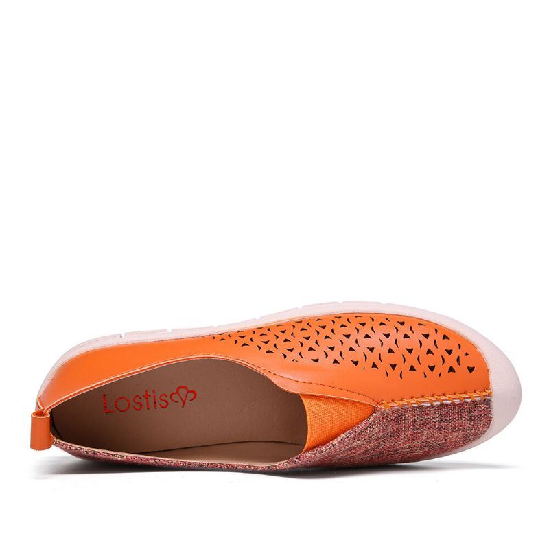 Dames Colorblock Comfy Hollow Ademende Casual Flats