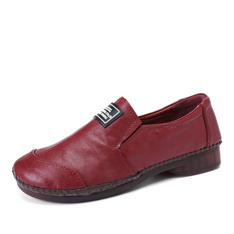 Dames Comfortabele Echt Leer Zachte Antislip Flats Loafers