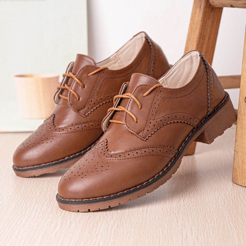 Dames Comfortabele Veelzijdige Kantoorschoenen Retro Oxfords Flats