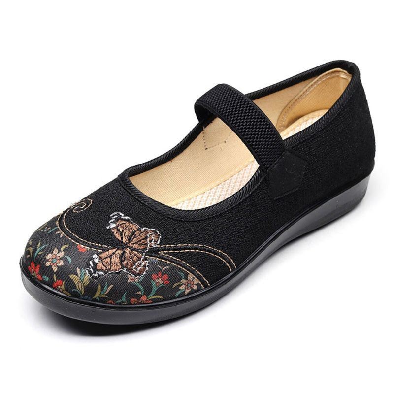 Dames Comfy Antislip Elastische Band Mary Jane Platte Loafers