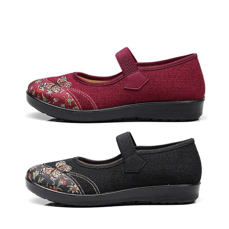 Dames Comfy Antislip Elastische Band Mary Jane Platte Loafers