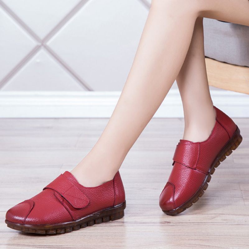 Dames Comfy Soft Sole Non-slip Casual Loafers Met Klittenband