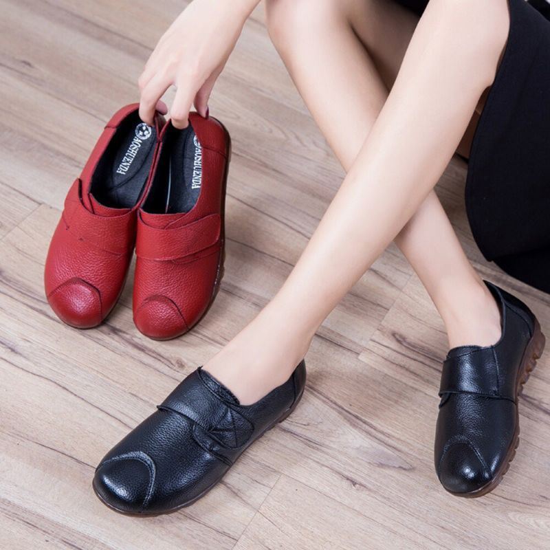 Dames Comfy Soft Sole Non-slip Casual Loafers Met Klittenband