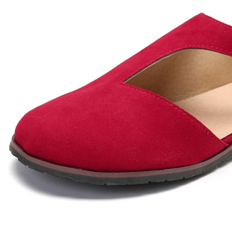 Dames Comfy Suède Gesp Pure Kleur Flats