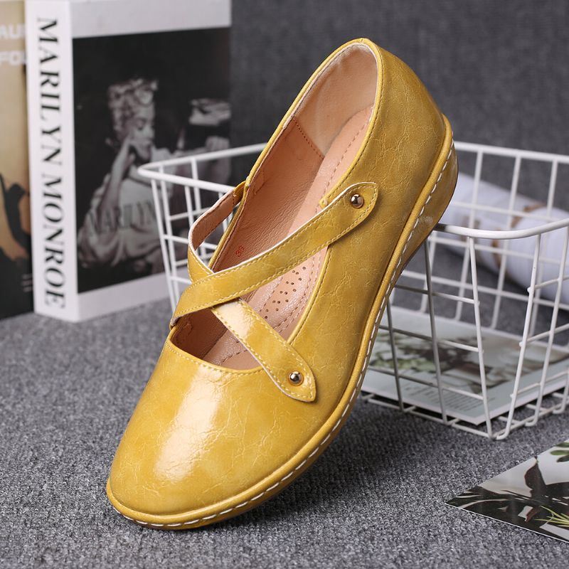 Dames Cross Strap Effen Kleur Casual Comfortabele Flats