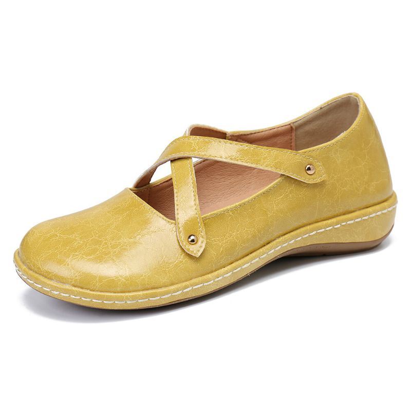 Dames Cross Strap Effen Kleur Casual Comfortabele Flats