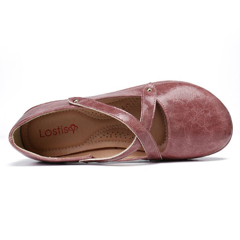 Dames Cross Strap Effen Kleur Casual Comfortabele Flats