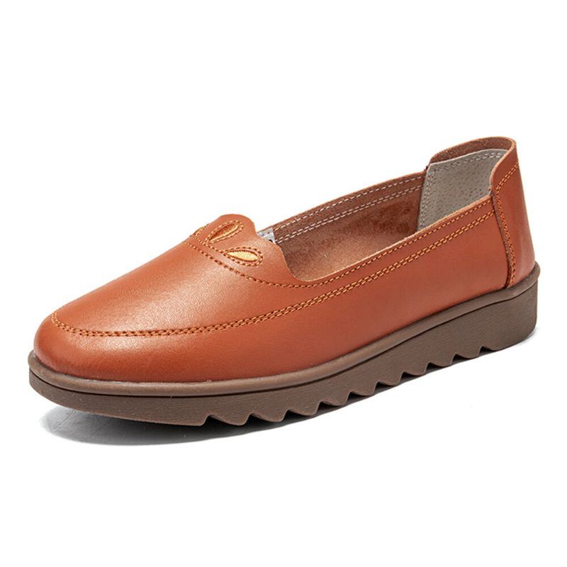 Dames Dagelijks Ronde Neus Zachte Effen Kleur Platte Loafers Schoenen