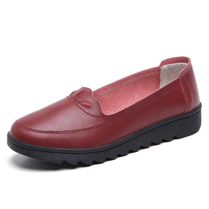 Dames Dagelijks Ronde Neus Zachte Effen Kleur Platte Loafers Schoenen