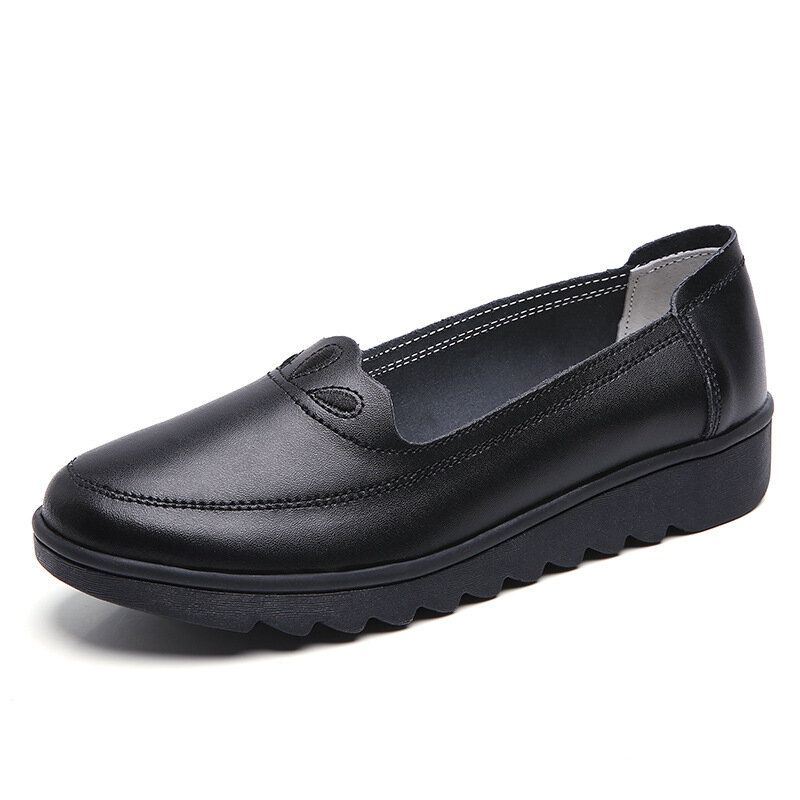 Dames Dagelijks Ronde Neus Zachte Effen Kleur Platte Loafers Schoenen