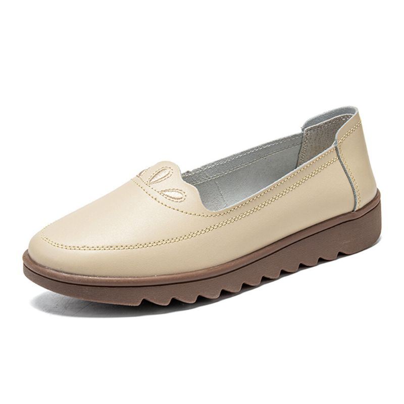 Dames Dagelijks Ronde Neus Zachte Effen Kleur Platte Loafers Schoenen