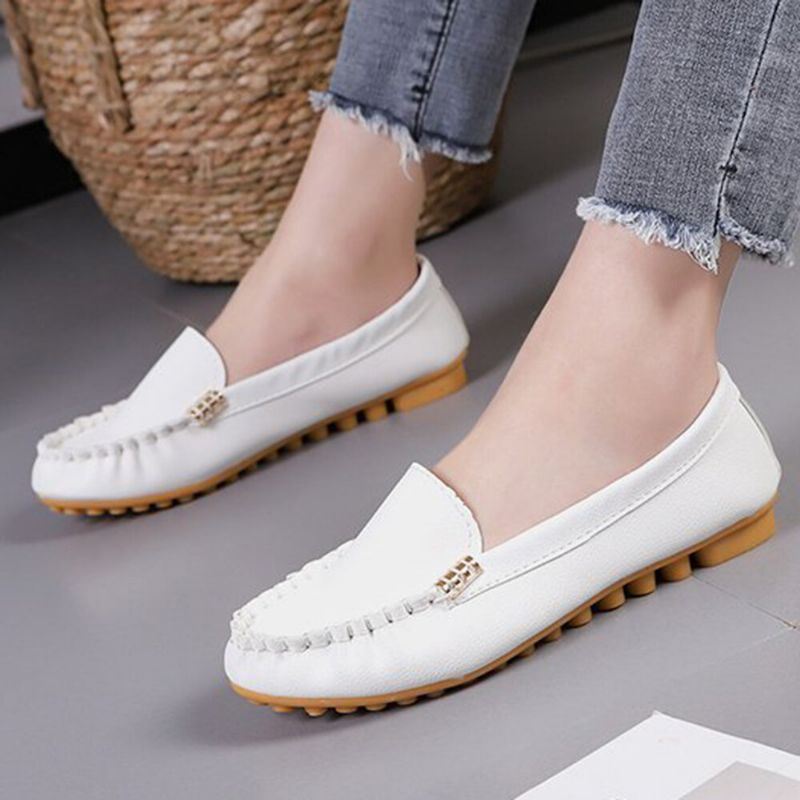 Dames Die Antislip Zachte Zool Casual Slip-on Loafers Dragen