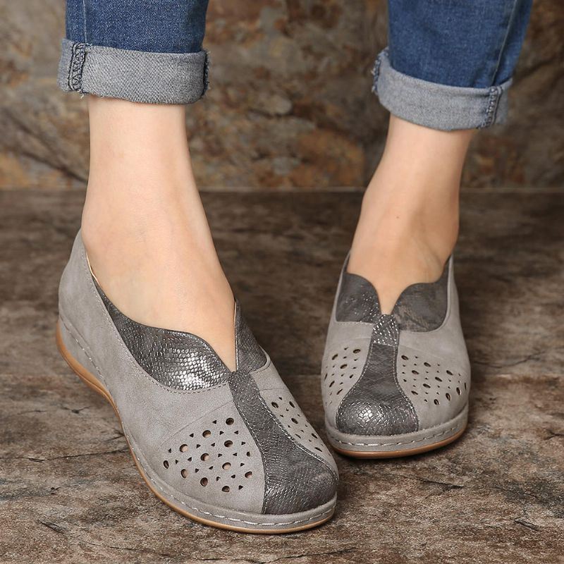 Dames Die Uitgeholde Antislip Flats Naaien