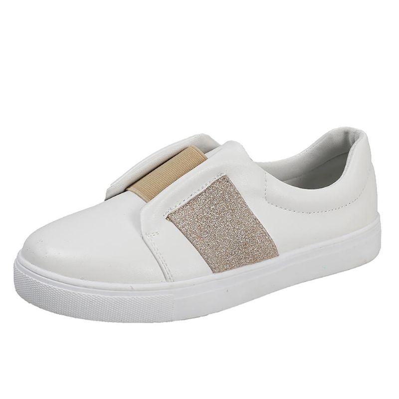 Dames Elastische Band Sneakers Slip On Flats