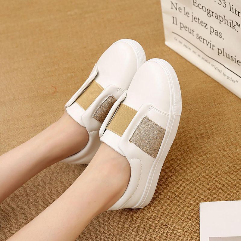 Dames Elastische Band Sneakers Slip On Flats