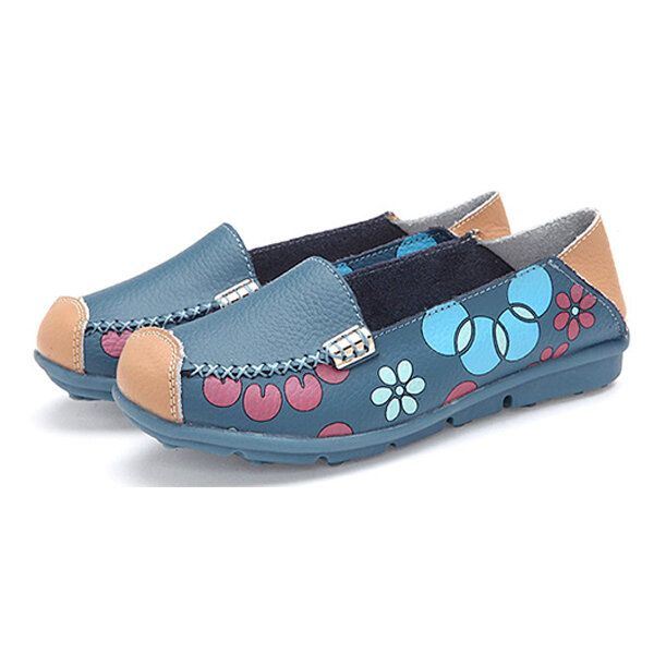 Dames Flats Schoenen Comfortabele Ademende Slip Op Bloem Bloemen Platte Loafers Schoenen