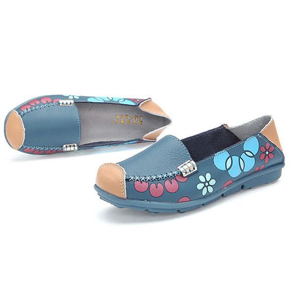 Dames Flats Schoenen Comfortabele Ademende Slip Op Bloem Bloemen Platte Loafers Schoenen